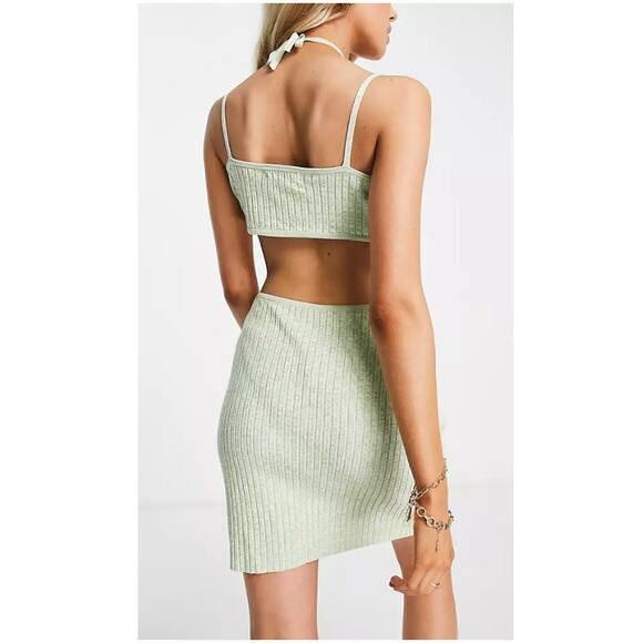 New ~ 4TH & RECKLESS ~ Sicily Cut-Out Halter Knitted Mini Dress Size M VISCOSE - Picture 3 of 10